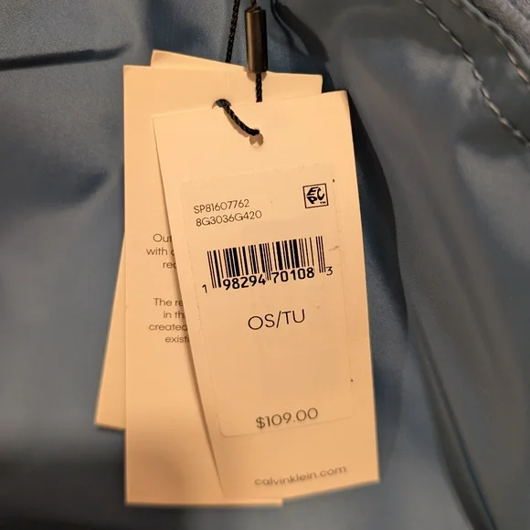 Calvin Klein Jeans Blue Backpack Durable Fabric - Picture 2 of 4